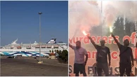Grecia, nave da crociera israeliana attracca al porto del Pireo: protesta dei manifestanti pro Pal