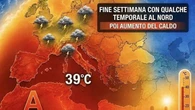 Previsioni meteo, weekend con qualche temporale al Nord poi aumento del caldo fino a 39°C