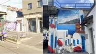 Un angolo di Grecia nel murale in via Meda: “Occhio, così le case saranno vendute vista mare”