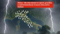 Previsioni meteo, fulmini, grandine e venti di downburst: il nuovo clima estivo italiano