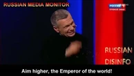 Trump deriso sulla tv di Stato russa dal presentatore Solovyov: "L'imperatore del mondo"