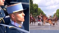 Parigi, parata del 14 luglio: soldato si taglia un orecchio ma non fa una piega, cade un cavallo