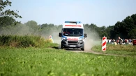 Wypadek podczas Rajdu Polski. Samochód dachował na trasie