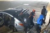 Thieves embrace their inner clowns climbing out of car before heist