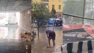 Roma, violento nubifragio sulla città: strade allagate e vento forte – I video