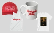 How California’s governor trumped Trump’s merch