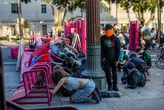 How these hot pink chairs became a symbol of the L.A. protests