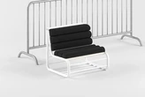 These industrial chic benches are made out of old concert barriers
