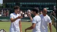 Carlos Alcaraz calienta con Ben Shelton y recibe la visita de Tom Holland por sorpresa