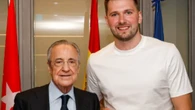Doncic reaparece junto a Florentino para ver al Real Madrid de basket: ovación y regalo del presidente