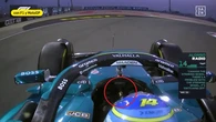 El último y surrealista problema de Alonso con su Aston Martin: se le sale el volante en plena vuelta