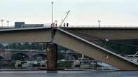 Un puente se derrumba sobre el río Elba en la ciudad alemana de Dresde