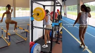 Así es el entrenamiento de Ana Peleteiro durante su embarazo: ejercicios en vallas, con balón medicinal, pesas de 80 kilos...