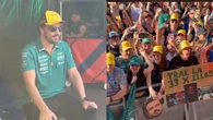 Locura con el baño de masas de Alonso en Barcelona: "Correr en casa es un momento especial"