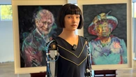 El "rey algoritmo": un robot humanoide con IA pinta un retrato de Carlos III que ahora se expone en la ONU