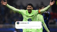 Ronald Araújo limita los comentarios en su Instagram por los insultos de los fans del Barça tras la derrota ante el Inter