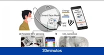 Científicos españoles diseñan una 'mascarilla inteligente' que avisa al móvil cuando se superan límites de Co2