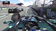 Russell casi hace que Alonso se estrelle y la FIA le castiga con una ridícula sanción