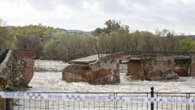 La crecida del río Tajo derrumba parte del puente romano de Talavera de la Reina