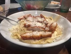 We went to Olive Garden for the first time to take on their $13.99 never-ending pasta deal and tapped out early