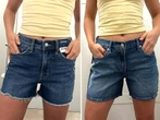 I tried on jean shorts at Gap and Old Navy. I was pleasantly surprised by the winning pair.
