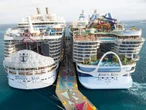 Photos show Royal Caribbean's Icon of the Seas and Wonder of the Seas side-by-side. See how the world's two largest cruise ships compare.