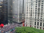The hottest office perk in NYC today: a front-row view of the Knicks parade
