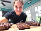 I tried Ina Garten's recipe for New York strip steaks. The tender, juicy cuts of meat were some of the best I've ever had.