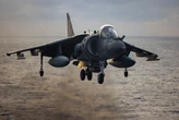 The Marine Corps' oldest flying squadron flew its last Harrier jump jet flight as the unit's pilots ready to fly new F-35 stealth fighters