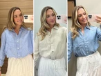 I tried on work tops at Gap, Banana Republic, and Old Navy. I learned higher prices don't always mean better quality.
