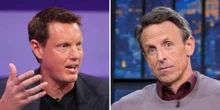 Seth Meyers roasted David Ellison and Paramount during NBCU's annual presentation to advertisers