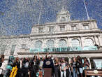 WNBA champions the New York Liberty transformed the Financial District into a party to celebrate their record-breaking season