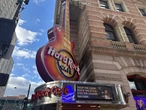 My partner and I went to Hard Rock Cafe for the first time. The decor is cool, but our $80 meal wasn't worth it.