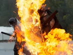 Fiery photos show US soldiers getting hit with Molotov cocktails as they train to tackle even the most intense riots