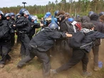 Videos show protesters clashing with police near Tesla's Berlin gigafactory