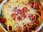 We made Ina Garten's easy 5-ingredient summer pasta. It was delicious and basically cooked itself.