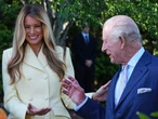 Melania Trump ditched her neutral wardrobe and embraced one of spring's biggest trends to greet King Charles and Queen Camilla