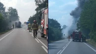 Pożar ciężarówki z paliwem. O włos od tragedii pod Grójcem