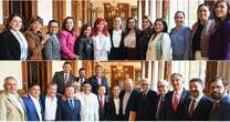 Sheinbaum se reúne con gobernadores y empresarios en Palacio Nacional