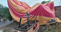Vuelve a caer un globo en Teotihuacán; 12 personas resultaron heridas