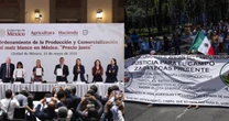 Sheinbaum presenta acuerdo de “precio justo” para el maíz en medio de protestas de agricultores