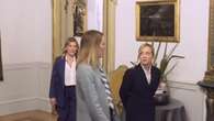 Giorgia Meloni recibe a Roberta Metsola en su visita oficial a Italia