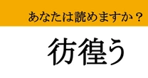 【難読漢字】「彷徨う」って読めますか？ 出口を求めて.....