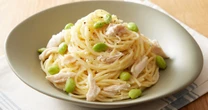 1人分たったの約220円！レンジでチンするだけの爆速レシピ「枝豆と鶏ささみのおだしクリームパスタ」