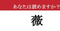 【難読漢字】「薇」って読めますか？ くるくると丸まった.....