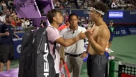 Shirtless star confronts opponent in tense post-match exchange