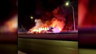 Traffic chaos as tuck bursts into flames on major Sydney motorway