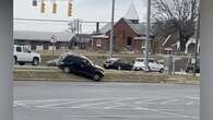 Chrysler PT Cruiser driver's wild hooning caught on camera