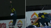 Glenn Maxwell finishes in the gutter after freakish act