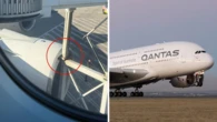 Major delay for Qantas flight after plane damaged by aerobridge